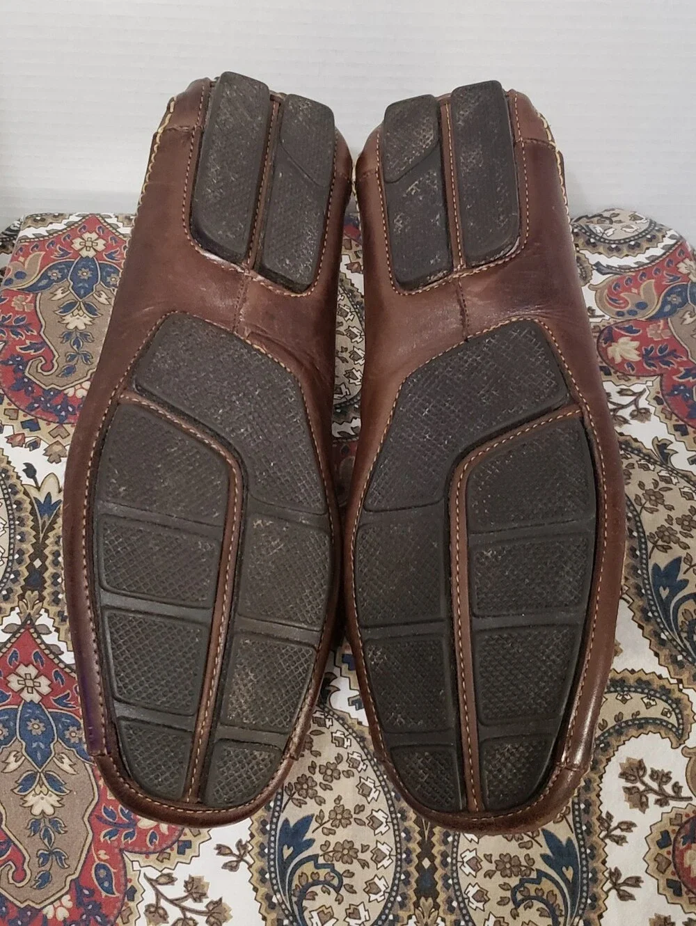 Clarks Mens Size 9M Penny Loafers Brown Leather Driving Mocs Shoes England